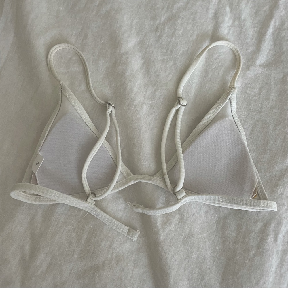 White Ribbed Bikini Top - Picture 2 of 2